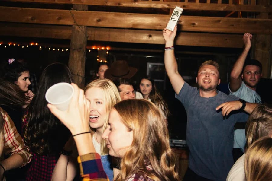People celebrating at a lively party